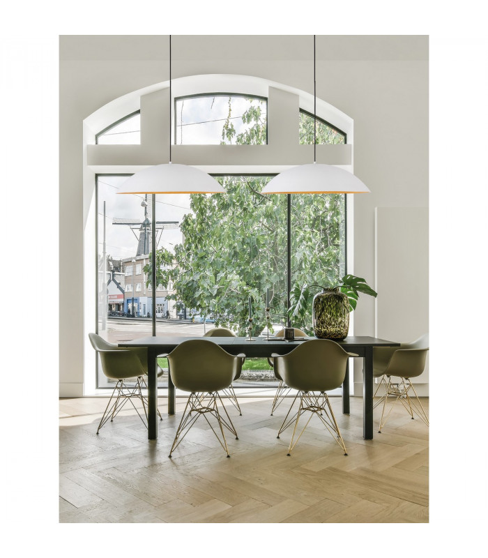 Glim Integrated LED Pendant Ceiling Light Sandy White Outside Natural Wood Inside Aluminium LED 47W 2015Lm 3000K-2