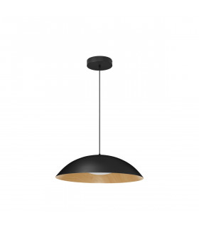 Glim Integrated LED Pendant Ceiling Light Sandy Black Outside Natural Wood Inside Aluminium LED 47W 2015Lm 3000K-1