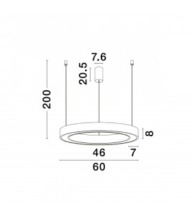 Morbido Integrated LED Pendant Ceiling Light Sandy White Aluminium LED 50W 2733Lm 2700K - 4000K + Remote Control-2