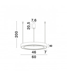 Morbido Integrated LED Pendant Ceiling Light Sandy black Aluminium LED 50W 2733Lm 2700K - 4000K + Remote Control-2