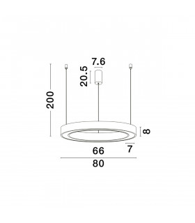 Morbido Integrated LED Pendant Ceiling Light Sandy White Aluminium LED 60W 3116Lm 2700K - 4000K + Remote Control-2