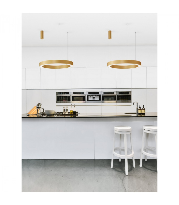 Morbido Integrated LED Pendant Ceiling Light Brass Gold Aluminium LED 60W 3116Lm 2700K - 4000K + Remote Control-2