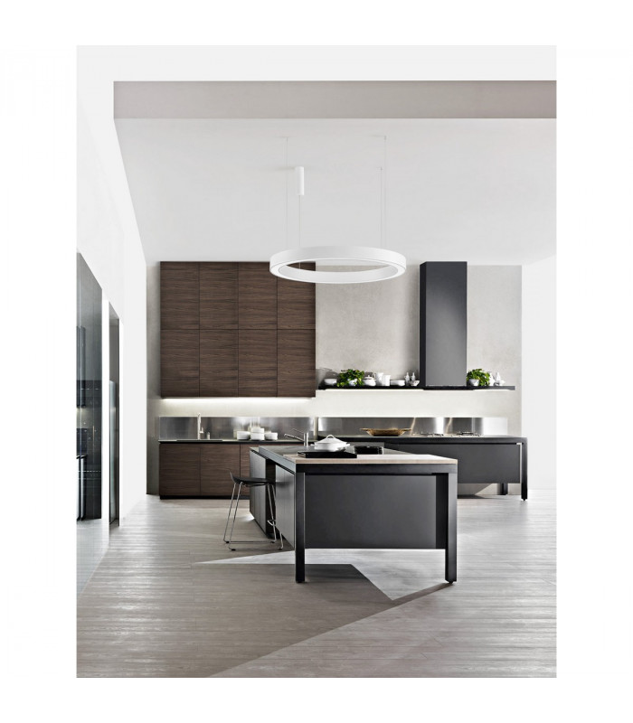 Morbido Integrated LED Pendant Ceiling Light Sandy White Aluminium LED 80W 4373Lm 2700K - 4000K + Remote Control-2