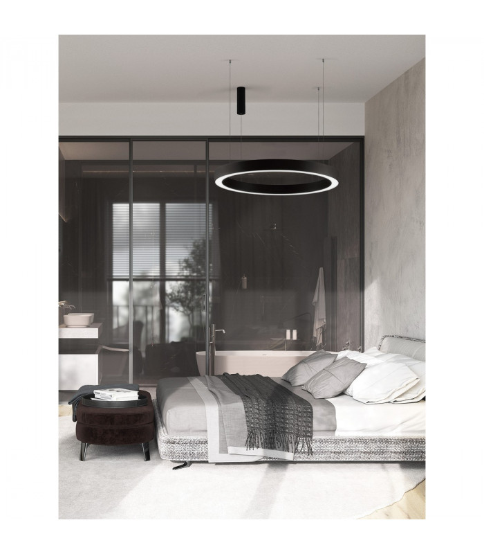 Morbido Integrated LED Pendant Ceiling Light Sandy Black Aluminium LED 80W 4373Lm 2700K - 4000K + Remote Control-2