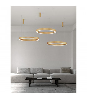 Morbido Integrated LED Pendant Ceiling Light Brass Gold Aluminium LED 80W 4373Lm 2700K - 4000K + Remote Control-2