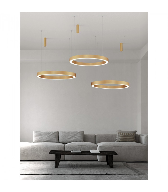 Morbido Integrated LED Pendant Ceiling Light Brass Gold Aluminium LED 80W 4373Lm 2700K - 4000K + Remote Control-2