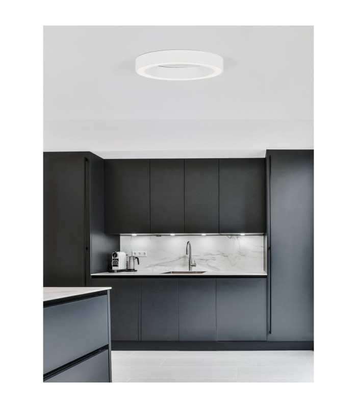 Morbido Integrated LED Semi Flush Light Sandy White Aluminium LED 50W 3317Lm 2700K - 4000K + Remote Control-2