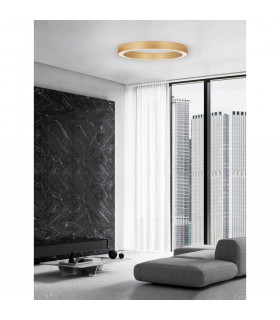 Morbido Integrated LED Semi Flush Light Brass Gold Aluminium LED 60W 3427Lm 2700K - 4000K + Remote Control-2