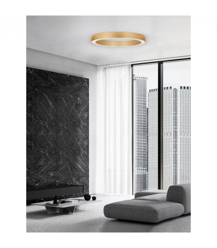 Morbido Integrated LED Semi Flush Light Brass Gold Aluminium LED 60W 3427Lm 2700K - 4000K + Remote Control-2