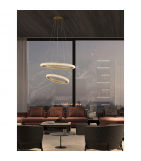 Medora Integrated LED Pendant Ceiling Light Brass Gold Aluminium LED 41.5W 3500Lm 3000K-2