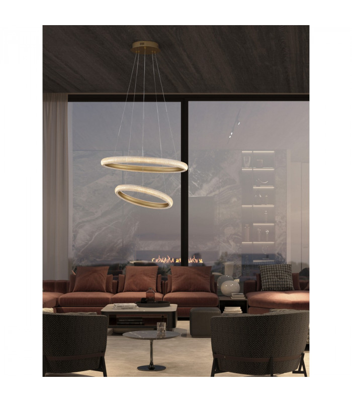 Medora Integrated LED Pendant Ceiling Light Brass Gold Aluminium LED 41.5W 3500Lm 3000K-2