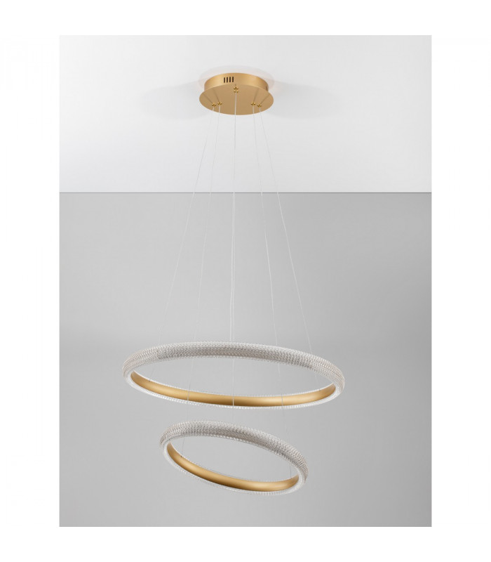 Medora Integrated LED Pendant Ceiling Light Brass Gold Aluminium LED 41.5W 3500Lm 3000K-3