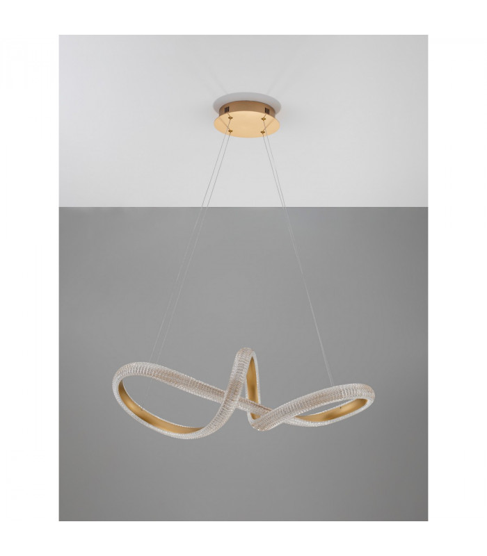 Medora II Integrated LED Pendant Ceiling Light Brass Gold Aluminium LED 42W 3400Lm 3000K-4