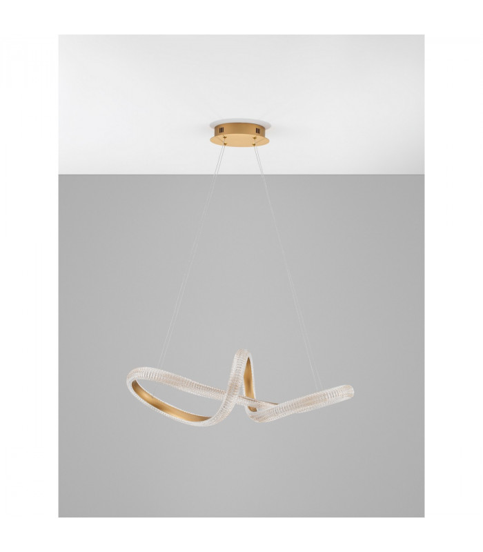 Medora II Integrated LED Pendant Ceiling Light Brass Gold Aluminium LED 42W 3400Lm 3000K-5