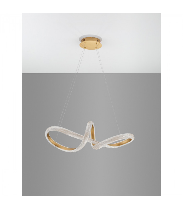 Medora II Integrated LED Pendant Ceiling Light Brass Gold Aluminium LED 42W 3400Lm 3000K-7