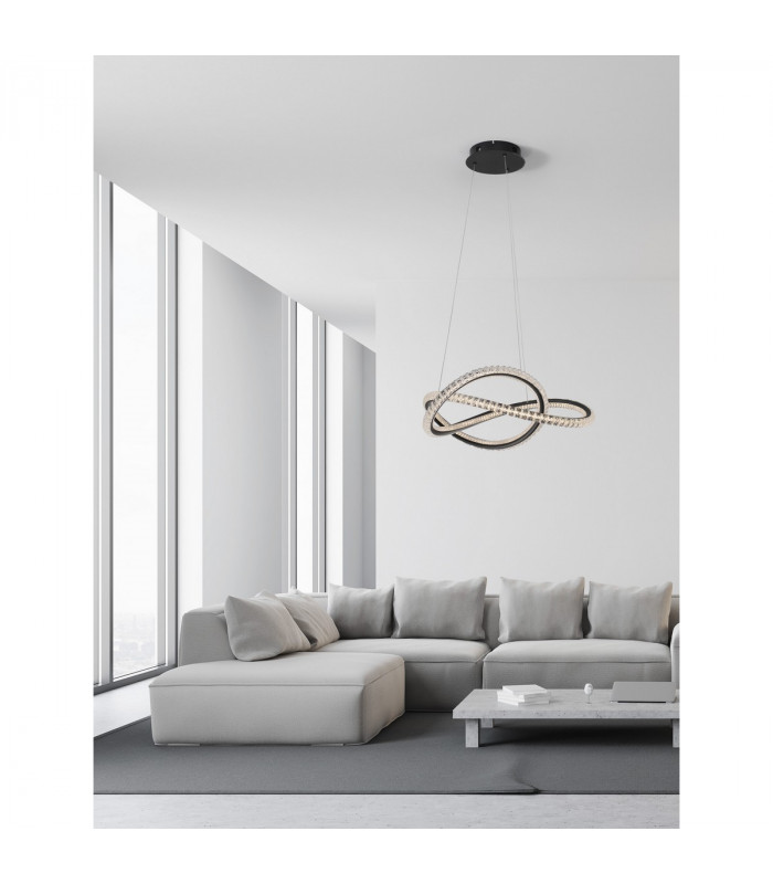 Ginevra Integrated LED Pendant Ceiling Light Sandy black Aluminium LED 56W 3750Lm 3000K-2