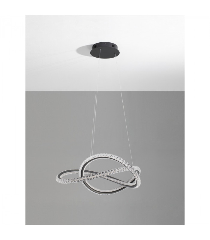 Ginevra Integrated LED Pendant Ceiling Light Sandy black Aluminium LED 56W 3750Lm 3000K-3
