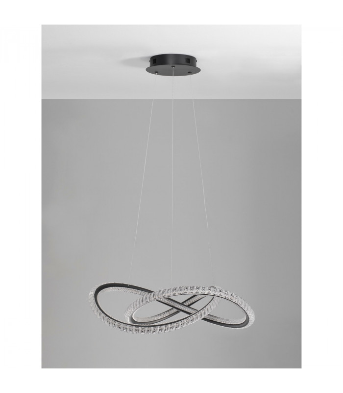 Ginevra Integrated LED Pendant Ceiling Light Sandy black Aluminium LED 56W 3750Lm 3000K-5