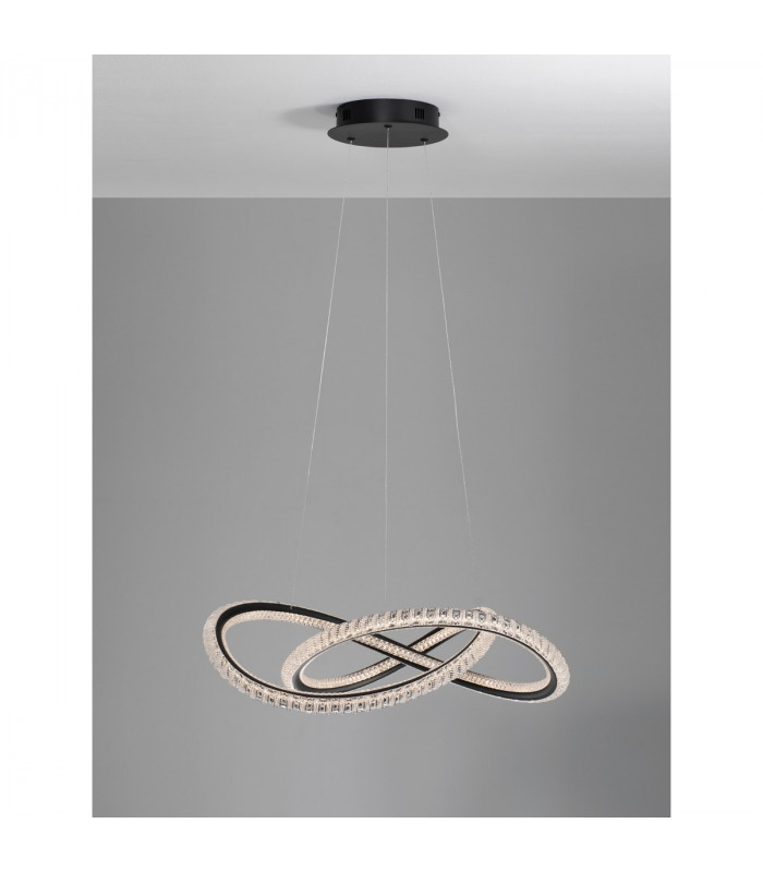 Ginevra Integrated LED Pendant Ceiling Light Sandy black Aluminium LED 56W 3750Lm 3000K-6