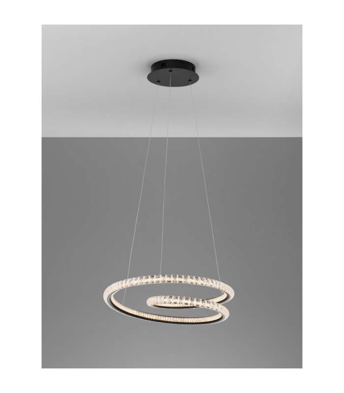 Ginevra Integrated LED Pendant Ceiling Light Sandy black Aluminium LED 45W 2800Lm 3000K-4