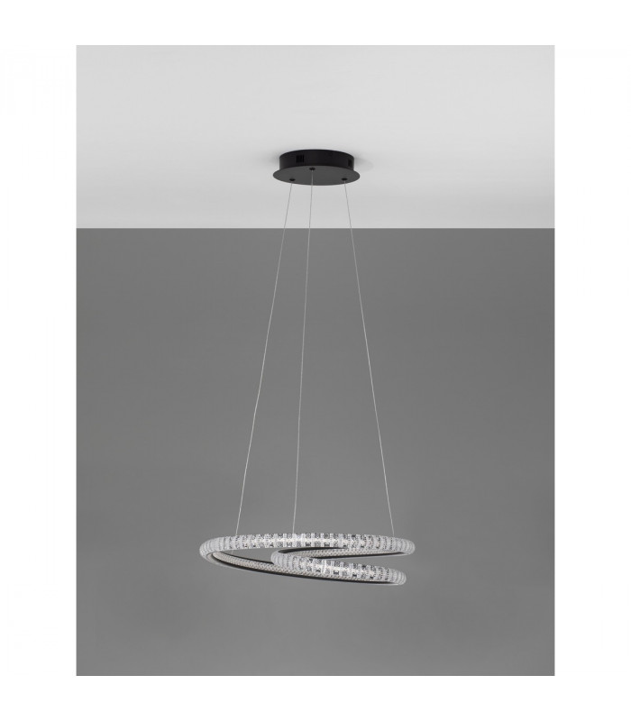 Ginevra Integrated LED Pendant Ceiling Light Sandy black Aluminium LED 45W 2800Lm 3000K-5
