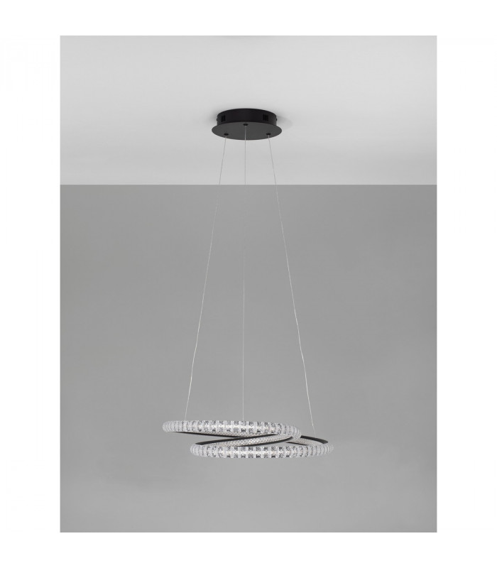 Ginevra Integrated LED Pendant Ceiling Light Sandy black Aluminium LED 45W 2800Lm 3000K-7