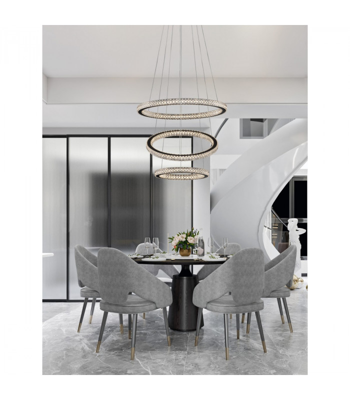 Ginevra Integrated LED Pendant Ceiling Light Sandy black Aluminium LED 69W 3900Lm 3000K-2