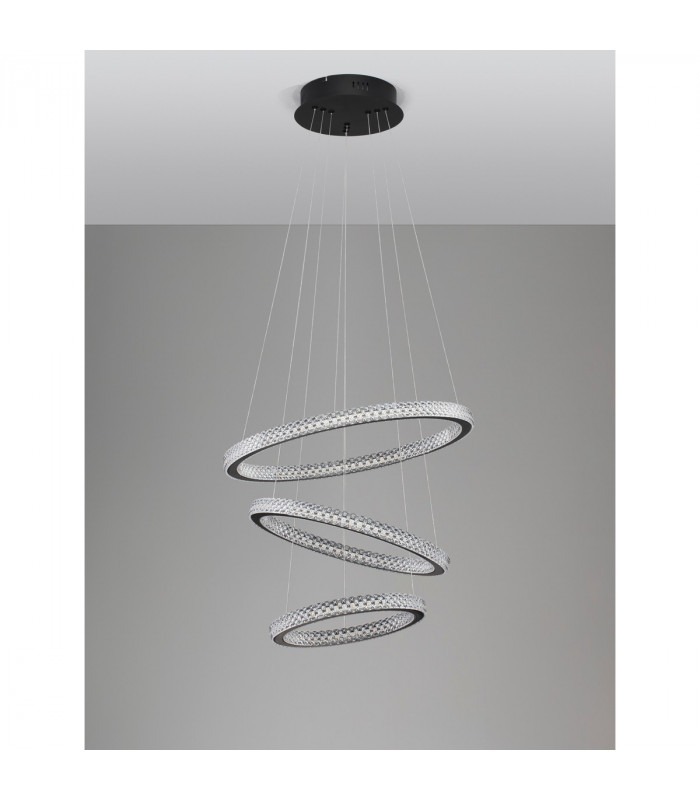 Ginevra Integrated LED Pendant Ceiling Light Sandy black Aluminium LED 69W 3900Lm 3000K-3