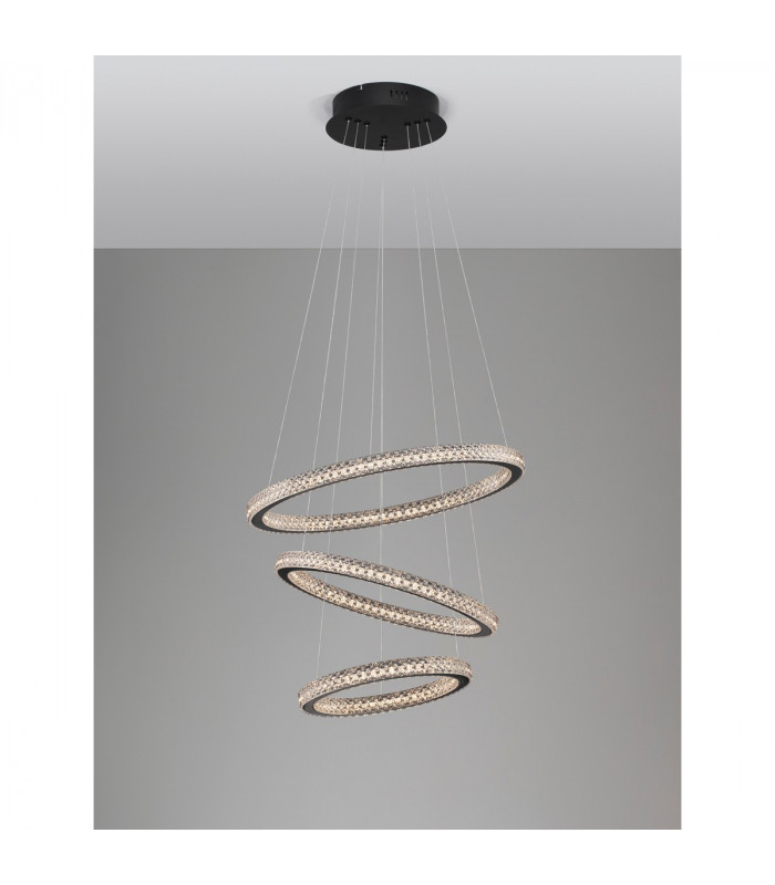 Ginevra Integrated LED Pendant Ceiling Light Sandy black Aluminium LED 69W 3900Lm 3000K-4