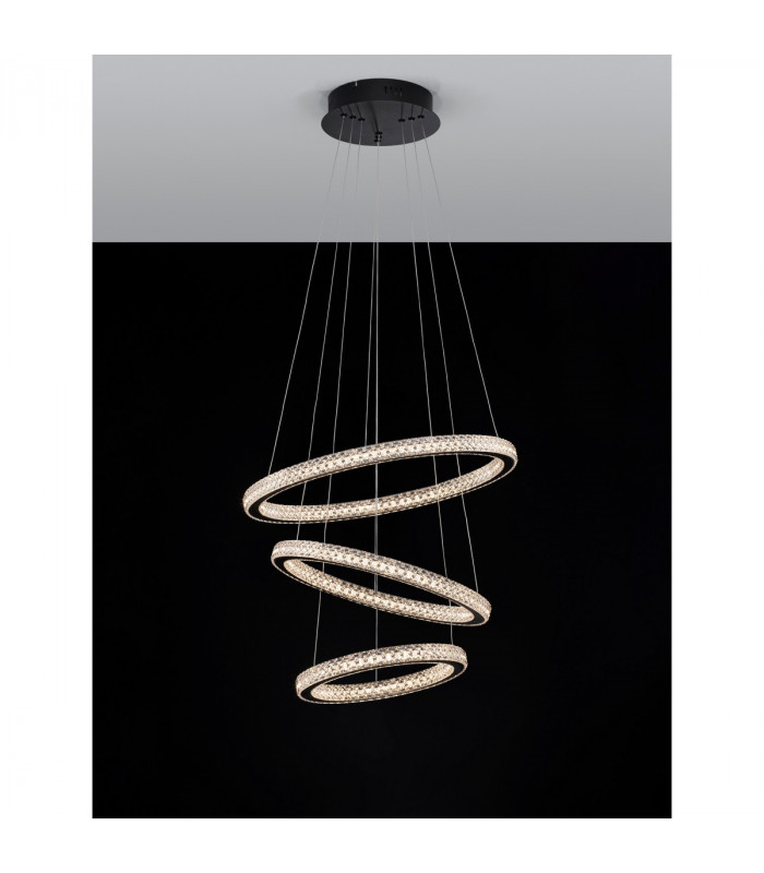 Ginevra Integrated LED Pendant Ceiling Light Sandy black Aluminium LED 69W 3900Lm 3000K-5