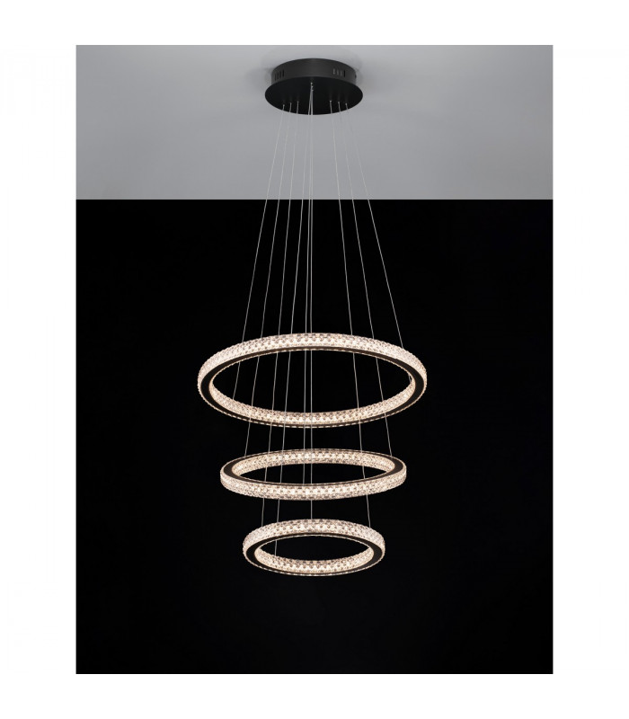 Ginevra Integrated LED Pendant Ceiling Light Sandy black Aluminium LED 69W 3900Lm 3000K-6