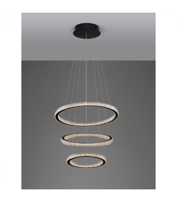 Ginevra Integrated LED Pendant Ceiling Light Sandy black Aluminium LED 69W 3900Lm 3000K-7