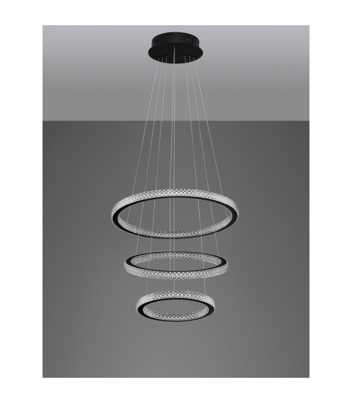 Ginevra Integrated LED Pendant Ceiling Light Sandy black Aluminium LED 69W 3900Lm 3000K-8