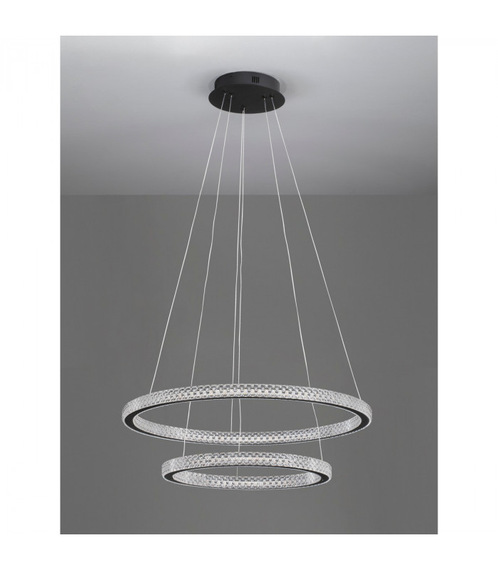 Ginevra Integrated LED Pendant Ceiling Light Sandy black Aluminium LED 54W 3350Lm 3000K-3