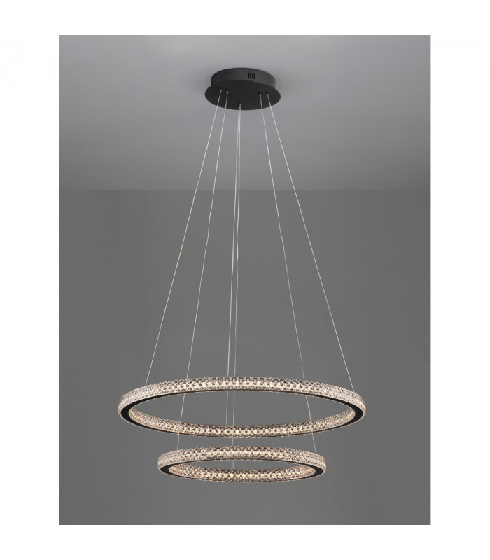 Ginevra Integrated LED Pendant Ceiling Light Sandy black Aluminium LED 54W 3350Lm 3000K-4