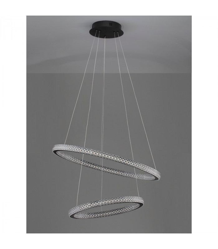 Ginevra Integrated LED Pendant Ceiling Light Sandy black Aluminium LED 54W 3350Lm 3000K-5
