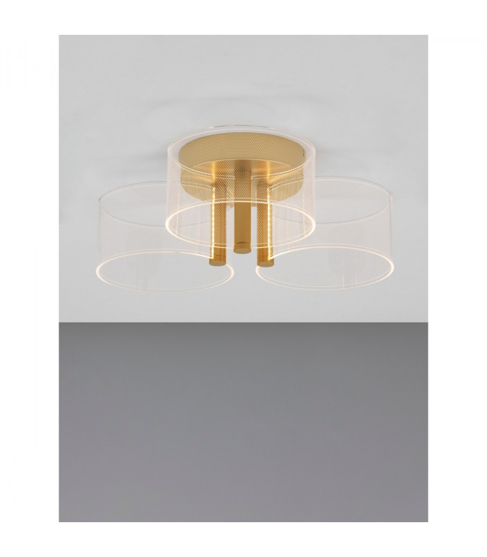 Gatlin Integrated LED Semi Flush Light Brass Gold Metal LED 20.5W 950Lm 3000K-4