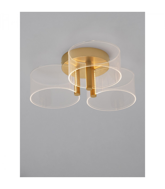 Gatlin Integrated LED Semi Flush Light Brass Gold Metal LED 20.5W 950Lm 3000K-5