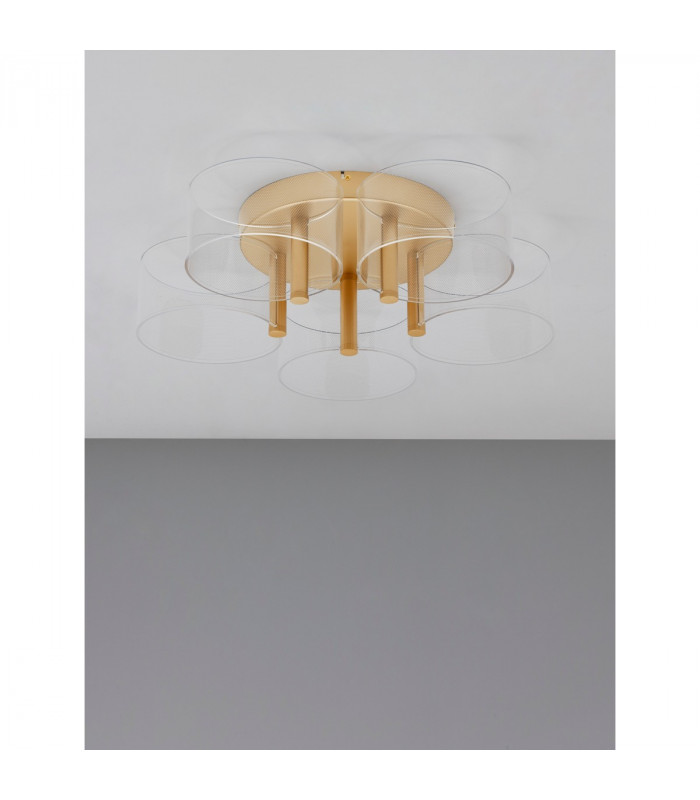 Gatlin Integrated LED Semi Flush Light Brass Gold Metal LED 28W 1300Lm 3000K-3