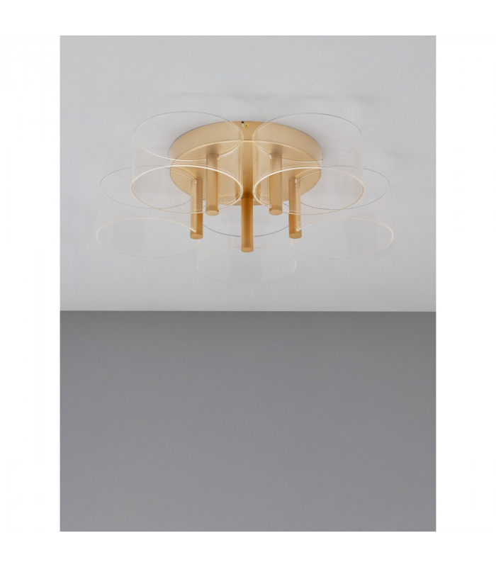 Gatlin Integrated LED Semi Flush Light Brass Gold Metal LED 28W 1300Lm 3000K-4