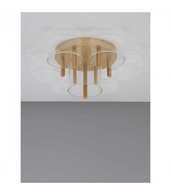 Gatlin Integrated LED Semi Flush Light Brass Gold Metal LED 41W 2100Lm 3000K-3