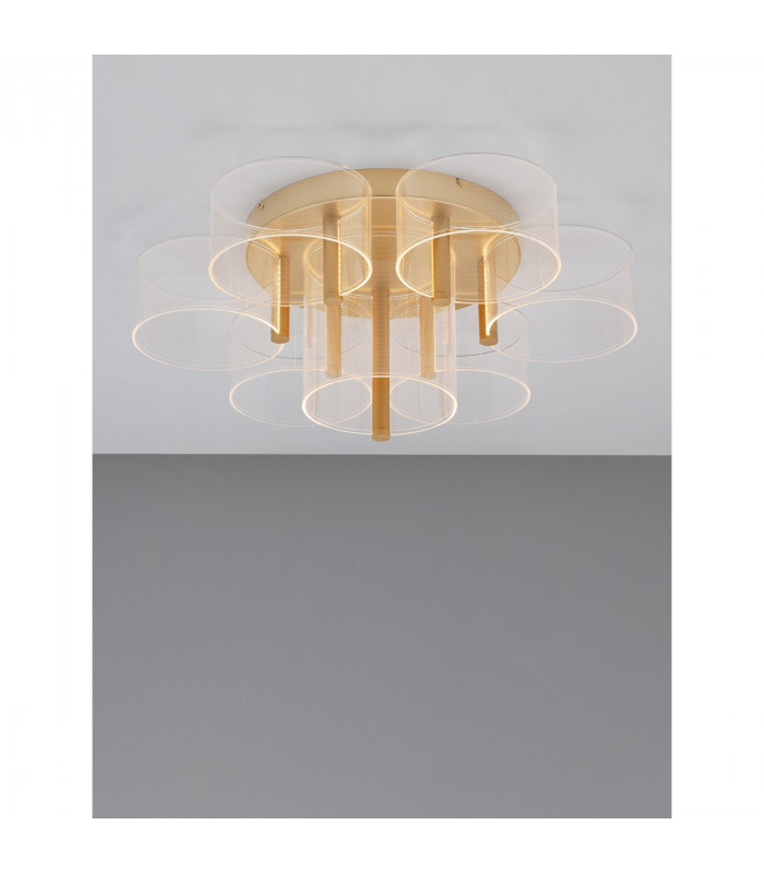 Gatlin Integrated LED Semi Flush Light Brass Gold Metal LED 41W 2100Lm 3000K-4