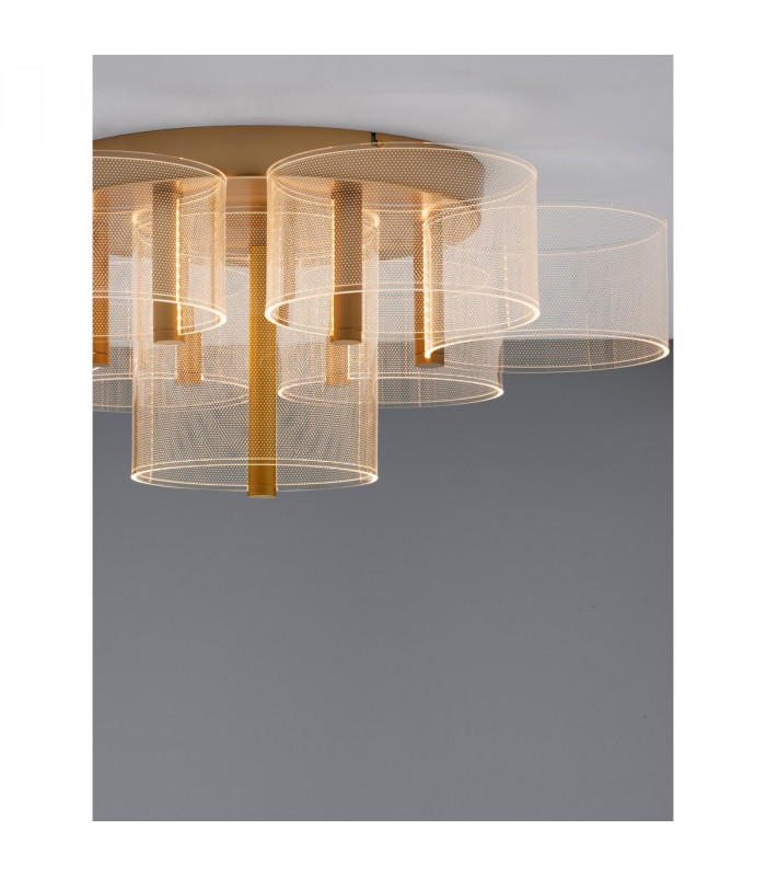 Gatlin Integrated LED Semi Flush Light Brass Gold Metal LED 41W 2100Lm 3000K-5