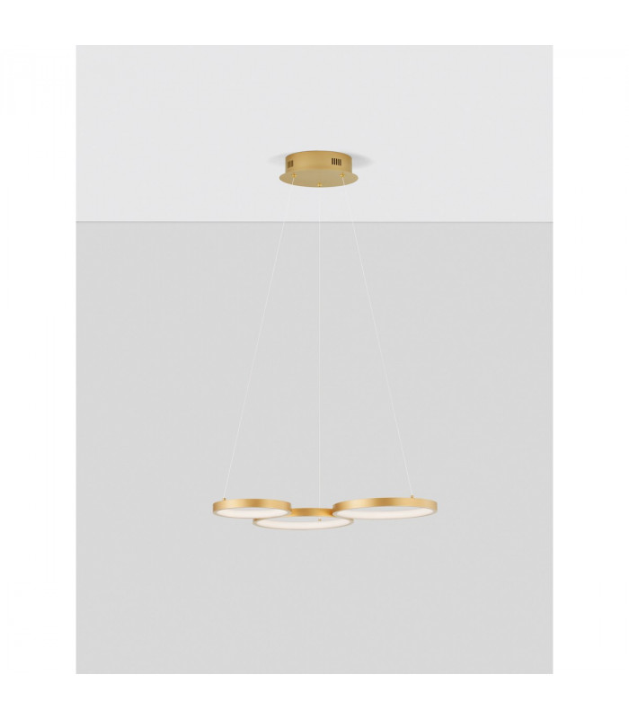 Magnus Integrated LED Pendant Ceiling Light Brass Gold Aluminium LED 28W 230V 1900Lm 3000K-3