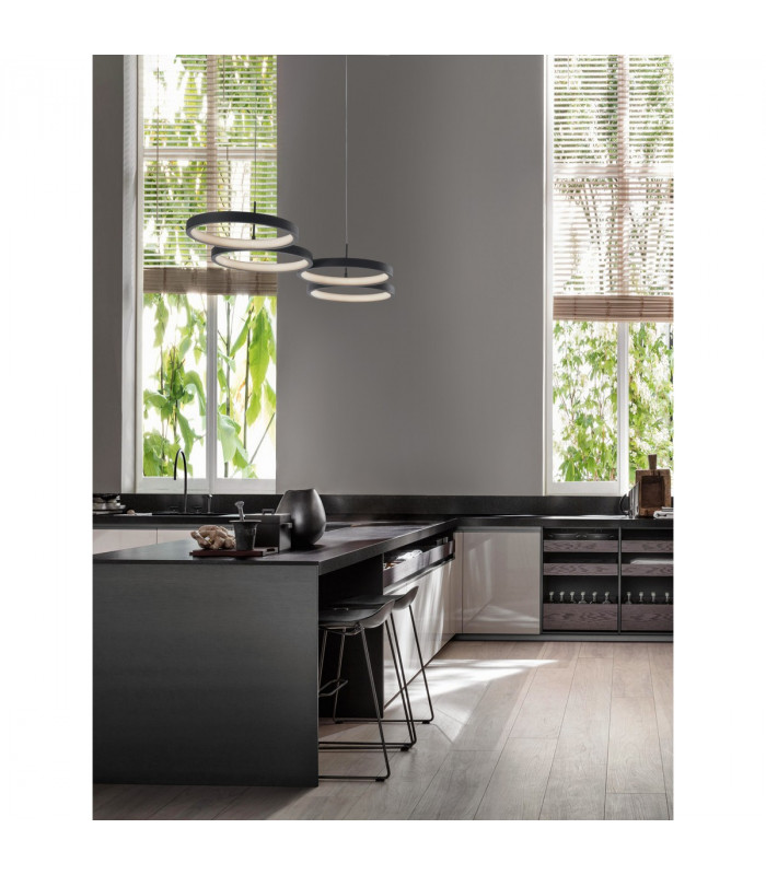 Magnus Bar Pendant Ceiling Light Sandy Black Aluminium LED 41W 230V 2300Lm 3000K-2