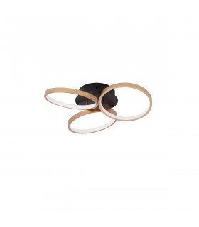 Elize Integrated LED Semi Flush Light Black Brass Gold Steel Aluminium Silicon LED 28W 1550Lm 3000K-1