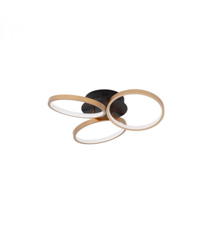 Elize Integrated LED Semi Flush Light Black Brass Gold Steel Aluminium Silicon LED 28W 1550Lm 3000K-1