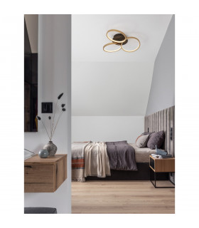 Elize Integrated LED Semi Flush Light Black Brass Gold Steel Aluminium Silicon LED 28W 1550Lm 3000K-2