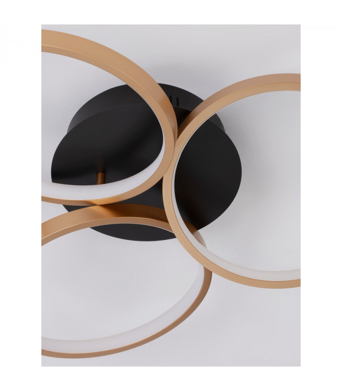 Elize Integrated LED Semi Flush Light Black Brass Gold Steel Aluminium Silicon LED 28W 1550Lm 3000K-5