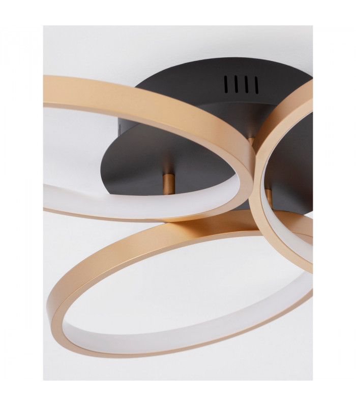 Elize Integrated LED Semi Flush Light Black Brass Gold Steel Aluminium Silicon LED 28W 1550Lm 3000K-7
